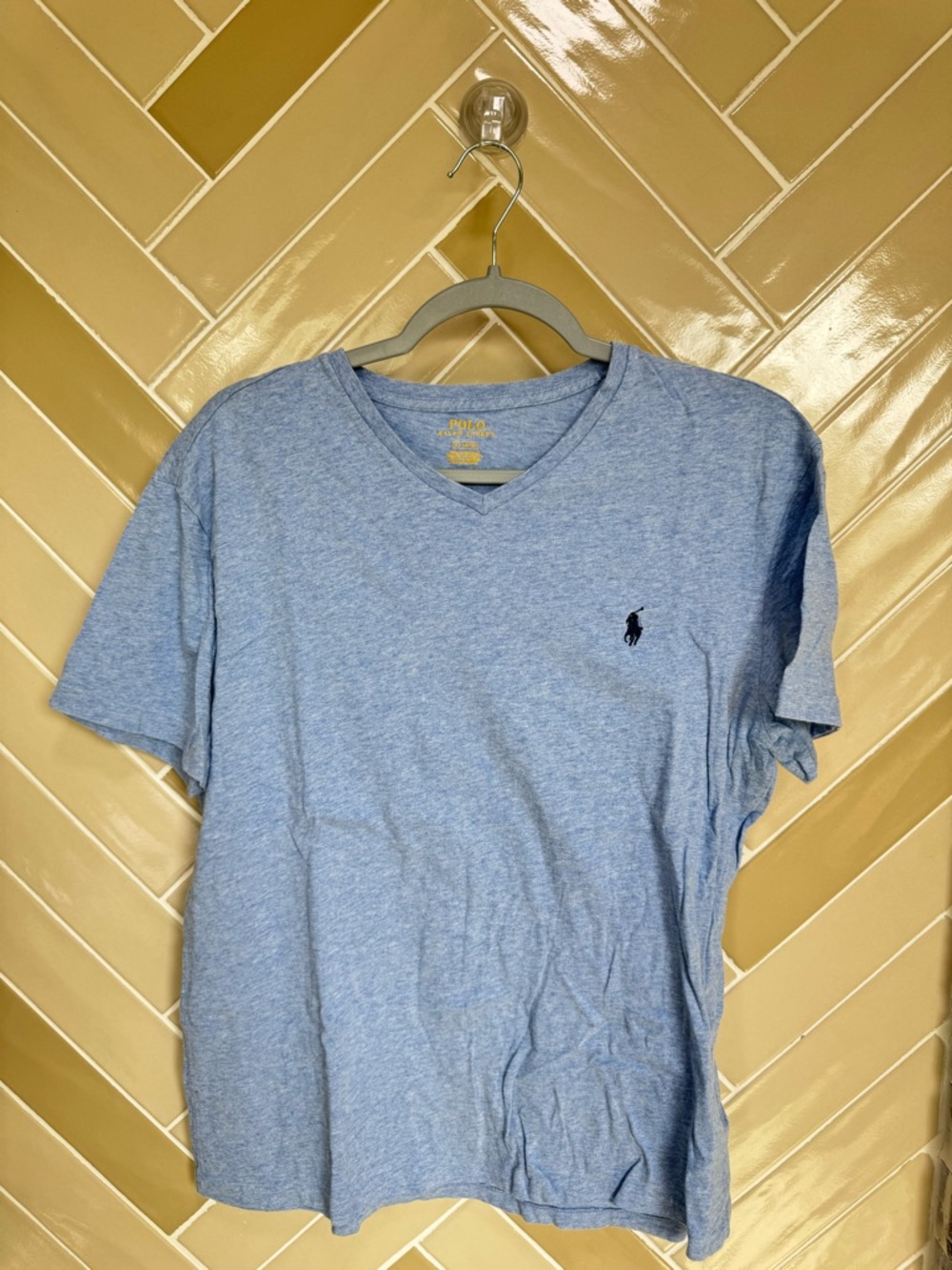 Polo by Ralph Lauren Light Blue V-Neck Tee with Navy Pony